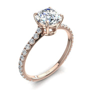 Bague diamant naturel rond 1.20 carat or rose Giulia